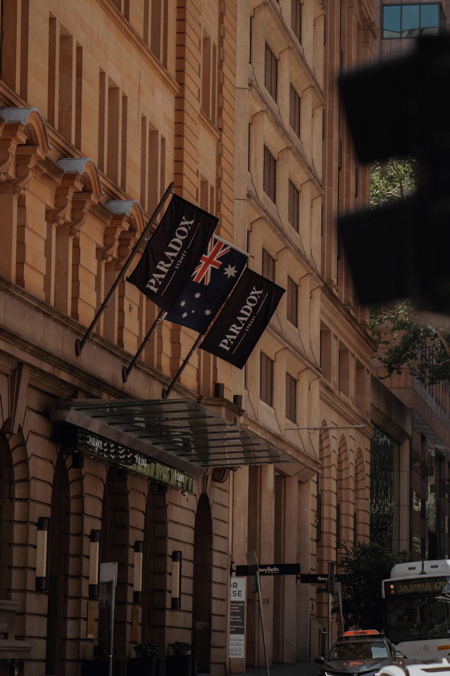 Hotel exterior streetscape